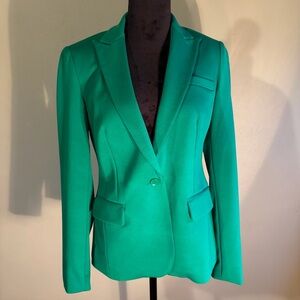 NWT INC Green Envy “Menswear” 1-Button Blazer With Pockets Women’s Size Small